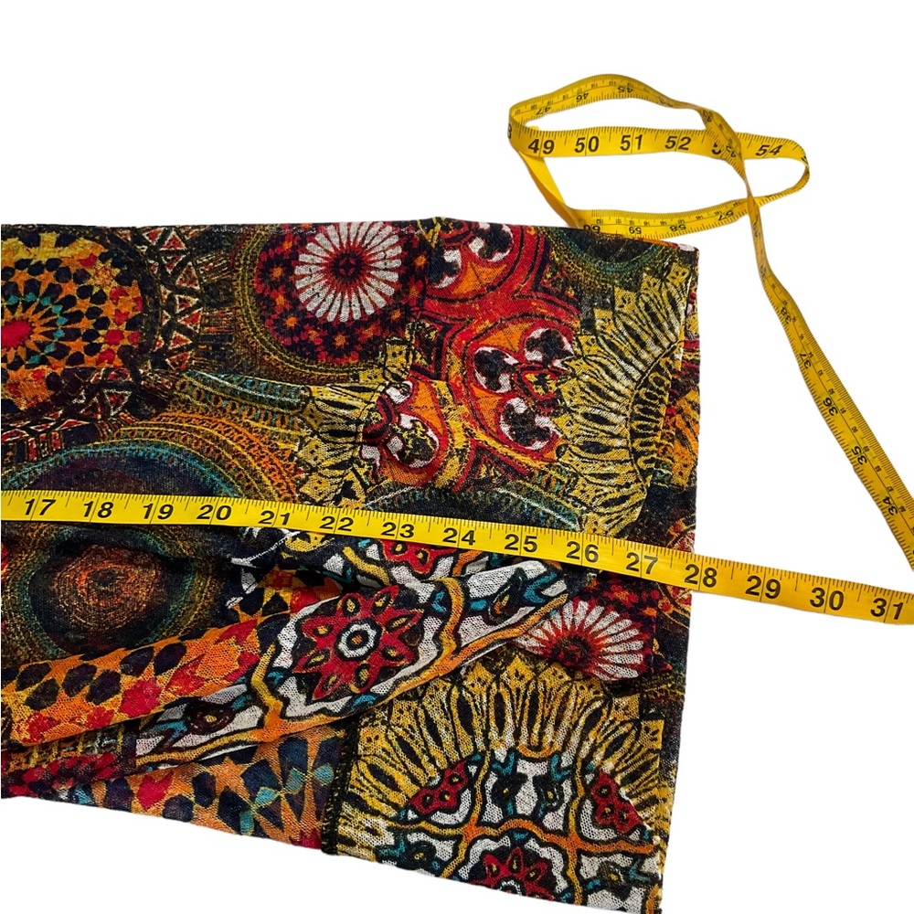 Multiples Boho Print Sheer Waterfall Front Open C… - image 8